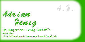 adrian henig business card